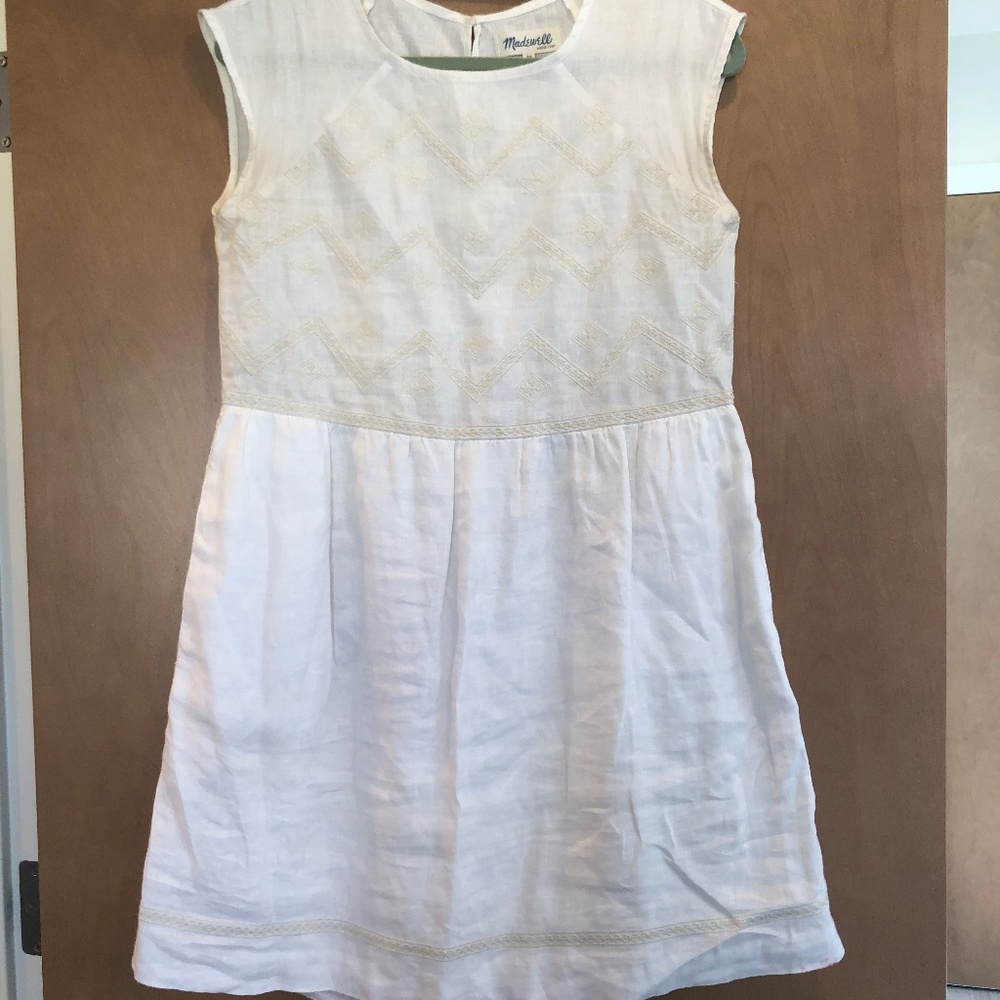 Cream linen dress with pockets